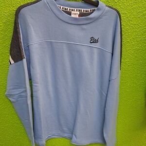 PINK Victoria's Secret Blue and Gray Top